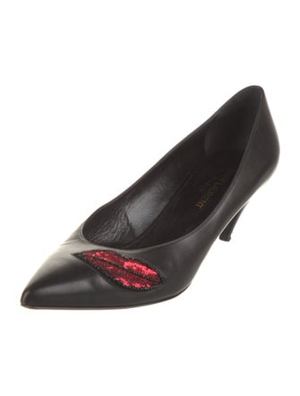 Saint Laurent Leather Sequin Embellishments Pumps