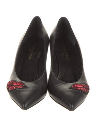 Saint Laurent Leather Sequin Embellishments Pumps