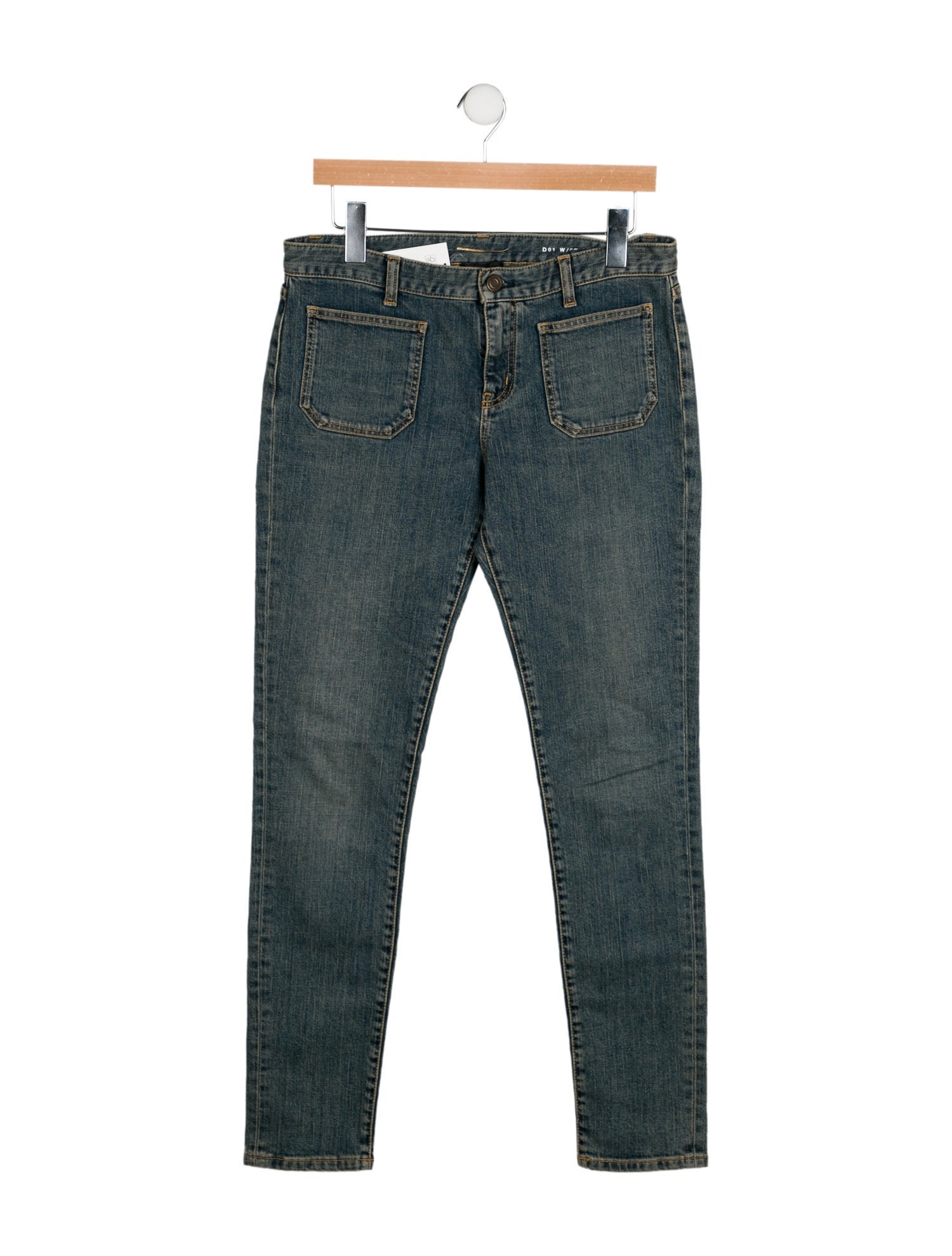 Saint Laurent Mid-Rise Skinny Leg Jeans