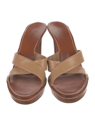 Saint Laurent Leather Slides