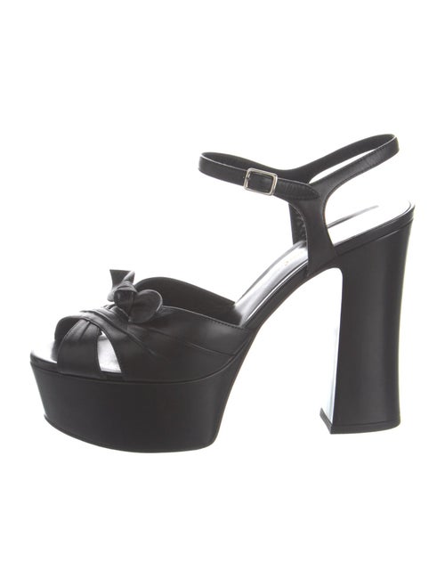 Saint Laurent Leather Bow Accents Sandals