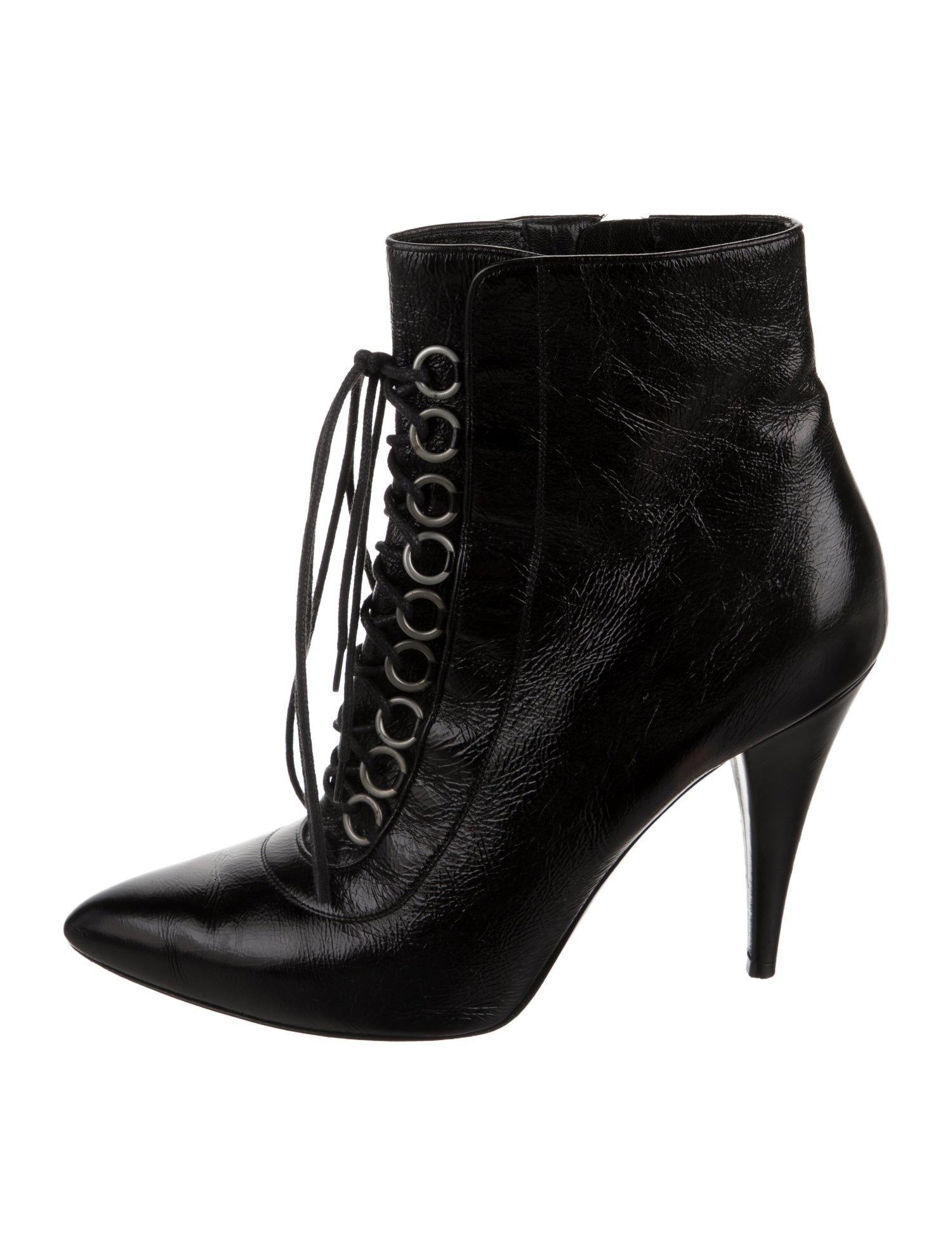 Saint Laurent Leather Lace-Up Boots