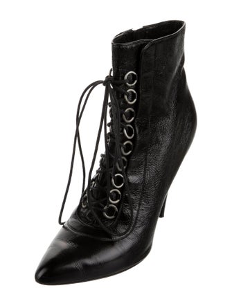 Saint Laurent Leather Lace-Up Boots