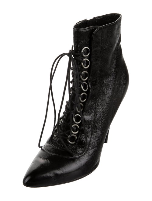 Saint Laurent Leather Lace-Up Boots