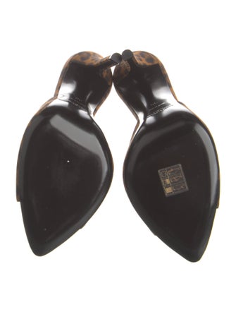 Saint Laurent Ponyhair Animal Print Slides