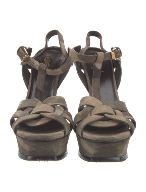Saint Laurent Suede T-Strap Sandals