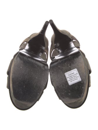 Saint Laurent Suede T-Strap Sandals