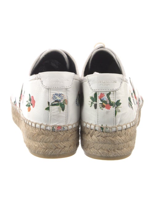 Saint Laurent Leather Floral Print Espadrilles