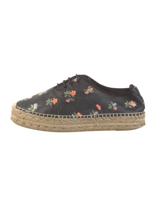 Saint Laurent Leather Floral Print Espadrilles