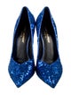 Saint Laurent Sequins Leather Trim Embellishment Pumps