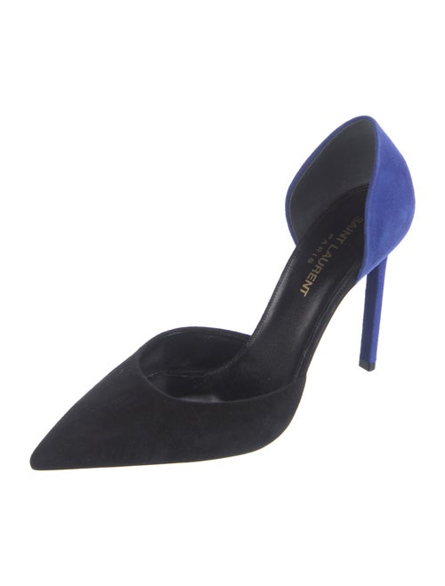 Saint Laurent Suede Colorblock Pattern D'Orsay Pumps