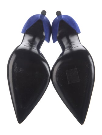 Saint Laurent Suede Colorblock Pattern D'Orsay Pumps
