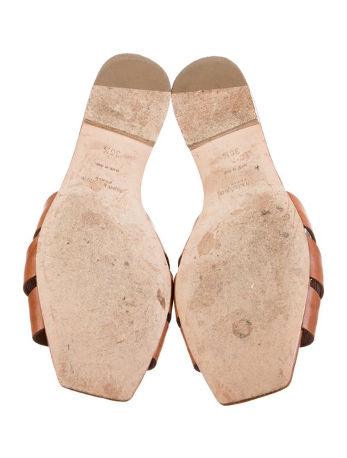 Saint Laurent Leather Mesh Accents Slides