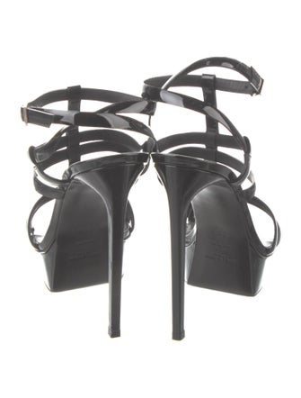 Saint Laurent Patent Leather T-Strap Sandals