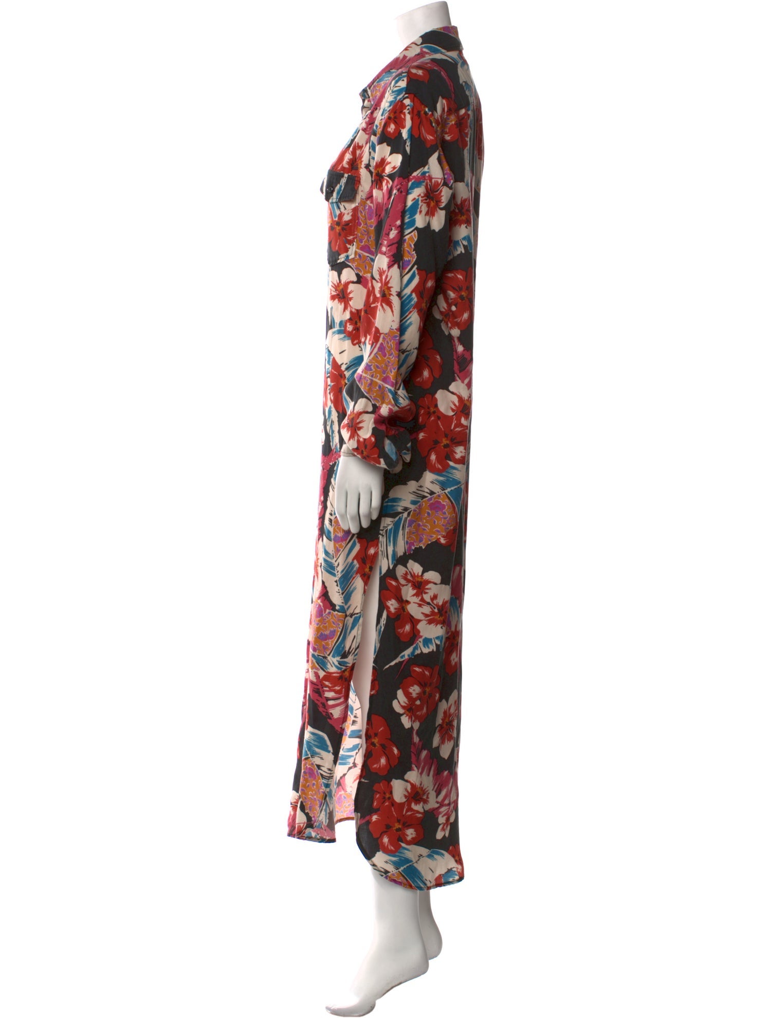 Saint Laurent Floral Print Long Dress