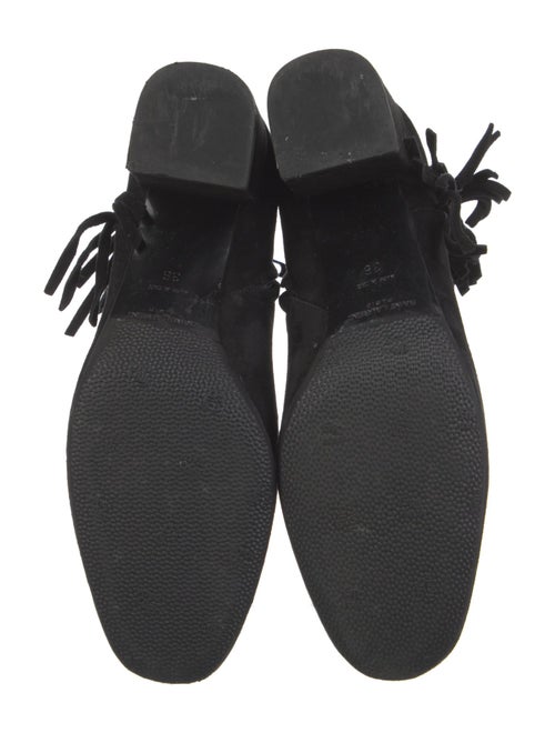 Saint Laurent Suede Fringe Trim Accent Boots