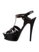 Saint Laurent Patent Leather T-Strap Sandals