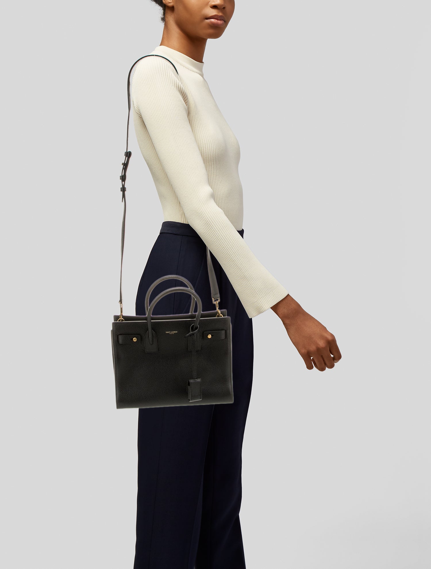 Saint Laurent Leather Sac De Jour Baby