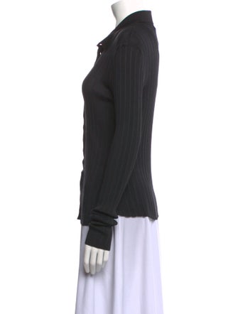 Saint Laurent Silk Long Sleeve Button-Up Top