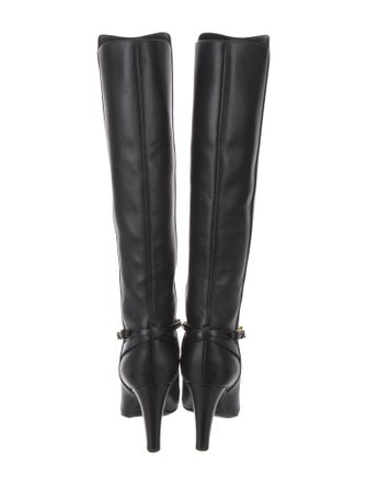 Saint Laurent Leather Chain-Link Accents Boots