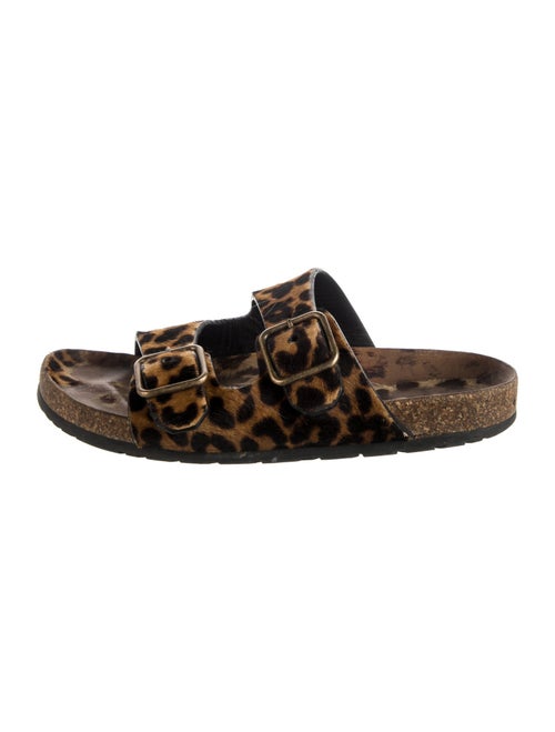 Saint Laurent Ponyhair Animal Print Slides