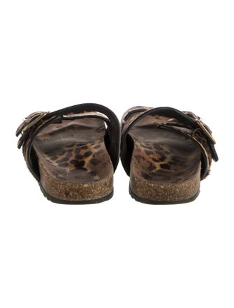 Saint Laurent Ponyhair Animal Print Slides