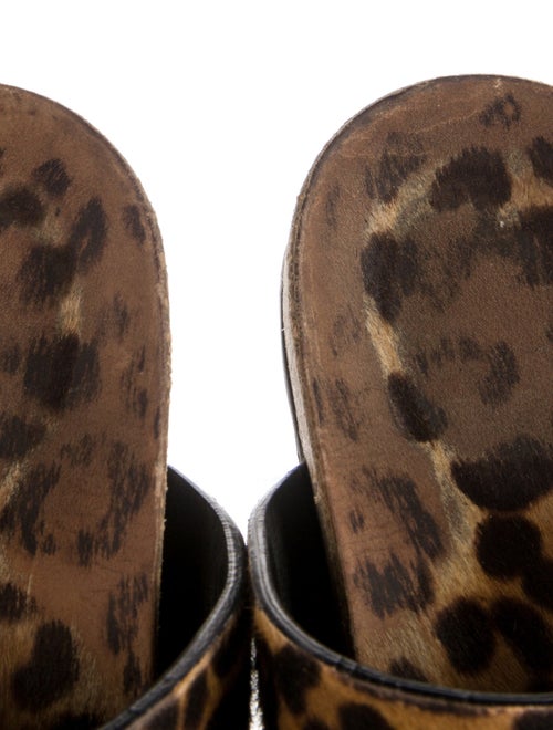 Saint Laurent Ponyhair Animal Print Slides