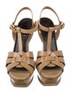 Saint Laurent Patent Leather T-Strap Sandals