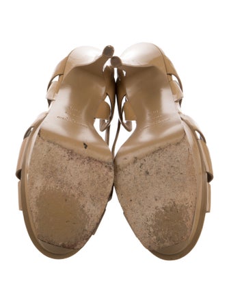 Saint Laurent Patent Leather T-Strap Sandals