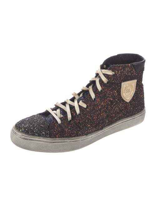 Saint Laurent Glitter Animal Print Sneakers
