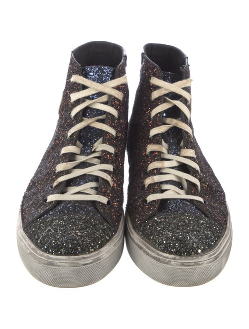 Saint Laurent Glitter Animal Print Sneakers