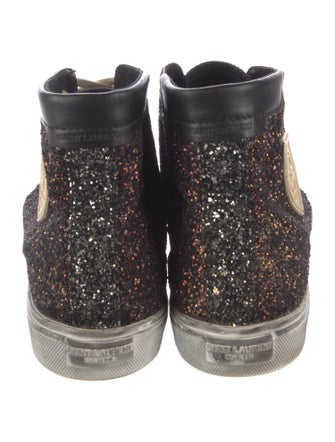 Saint Laurent Glitter Animal Print Sneakers