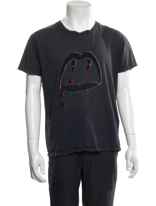 Saint Laurent Graphic Print Crew Neck Top