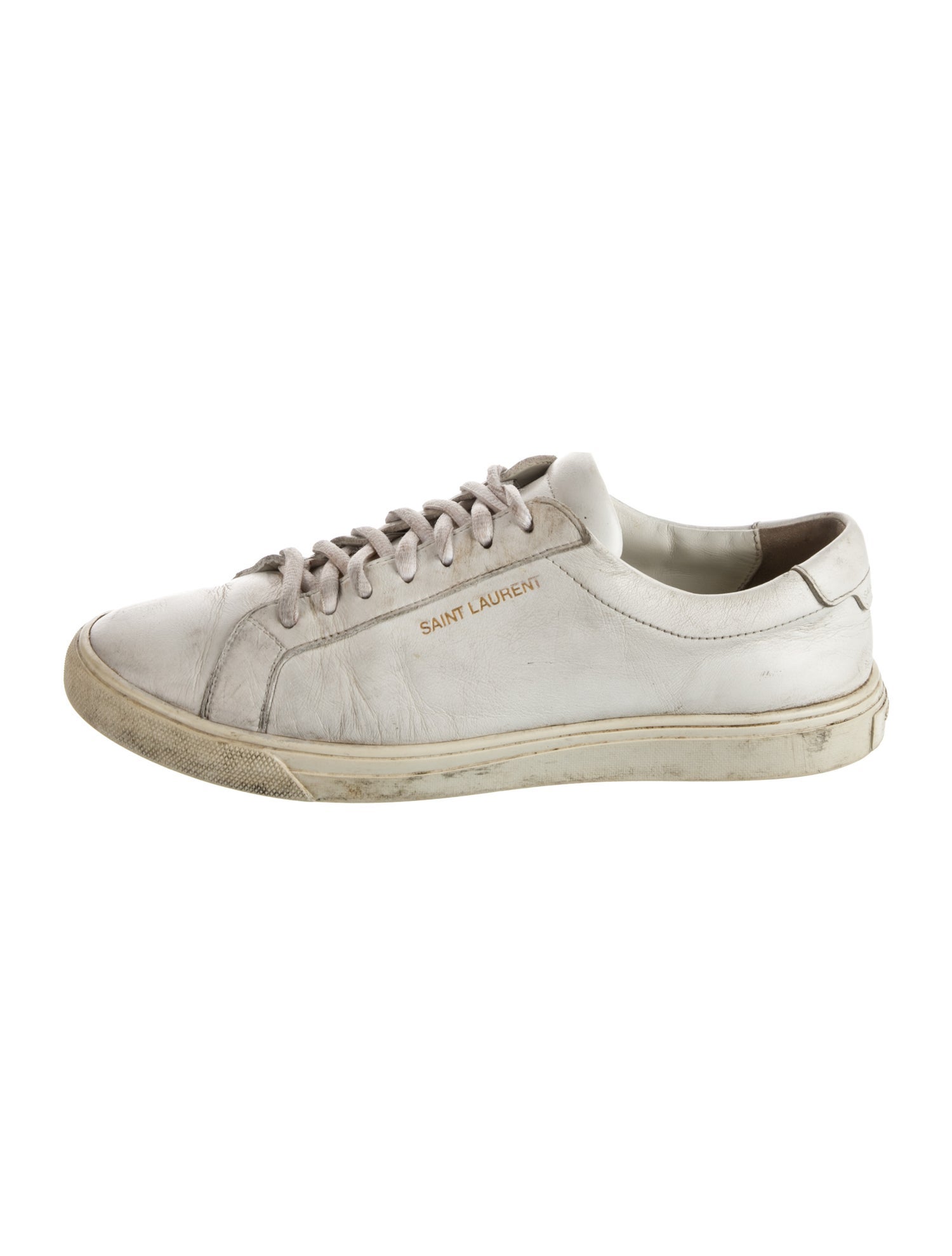 【送料&関税込】Saint Laurent Lax Round Toe Lace-up Sneakers Saint Laurent LAX leather sneakers Saint Laurent