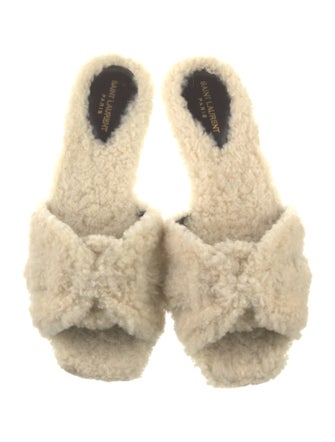 Saint Laurent Shearling Slides