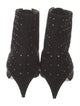 Saint Laurent Suede Crystal Embellishments Lace-Up Boots