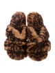 Saint Laurent Animal Print Fur Trim Slides