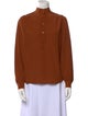 Saint Laurent Silk Mock Neck Blouse