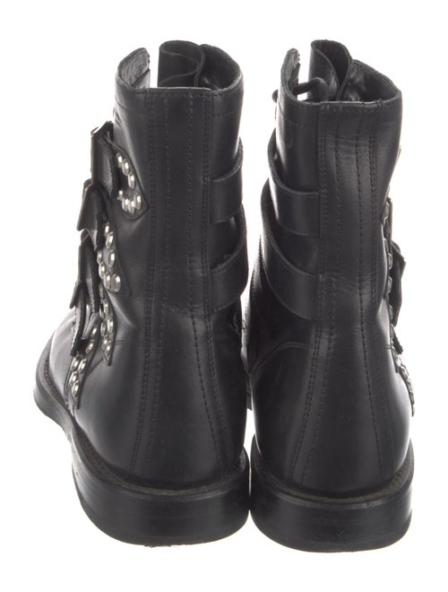 Saint Laurent Leather Studded Accents Combat Boots