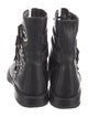 Saint Laurent Leather Studded Accents Combat Boots