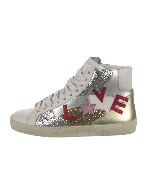Saint Laurent Leather Printed Sneakers