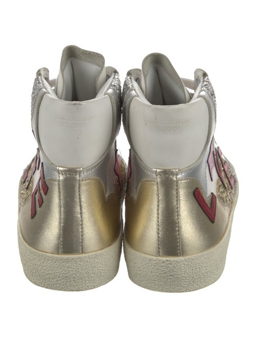 Saint Laurent Leather Printed Sneakers