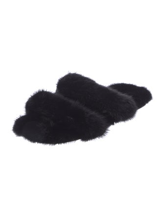 Saint Laurent Fur Slides