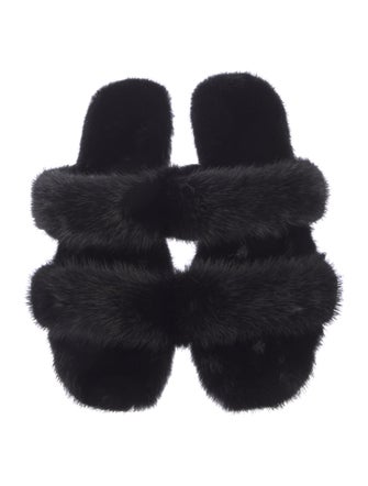 Saint Laurent Fur Slides