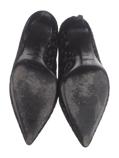 Saint Laurent Velvet Printed Lace-Up Boots