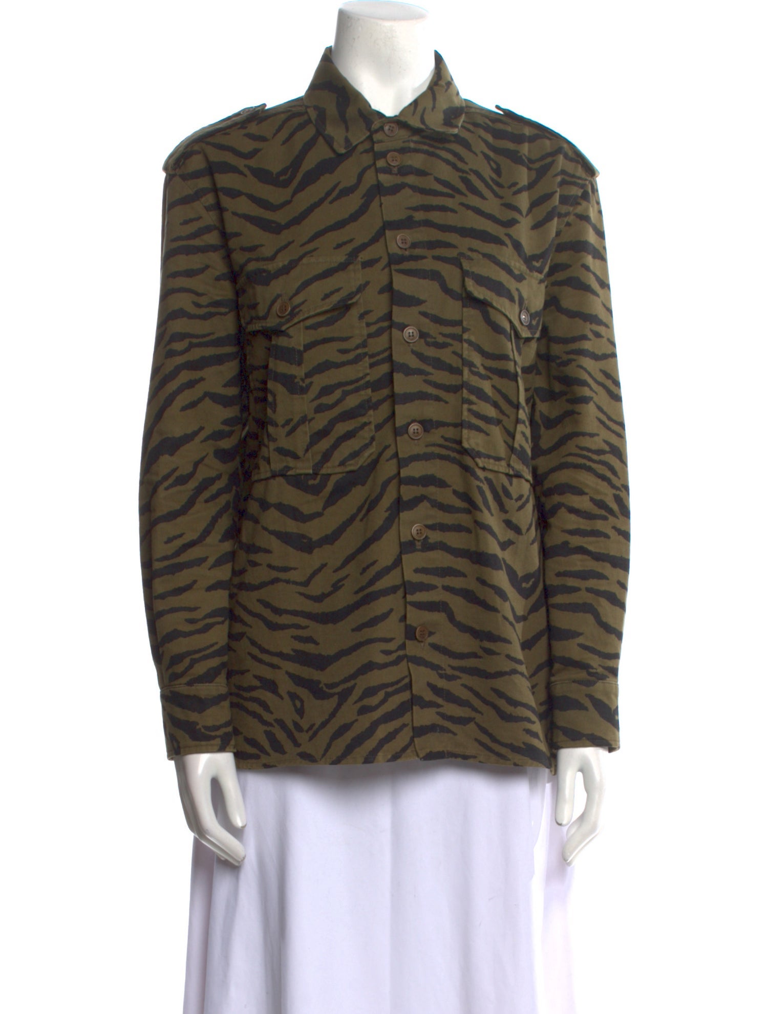 Saint Laurent 2019-2020 Animal Print Button-Up Top