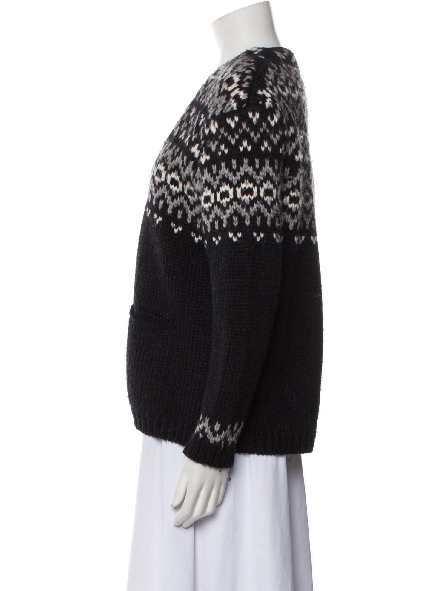 Saint Laurent Printed V-Neck Sweater