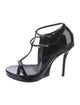Yves Saint Laurent Patent Leather T-Strap Sandals