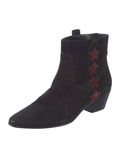 Saint Laurent Suede Printed Western Boots