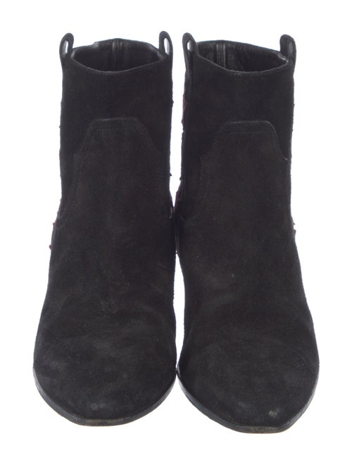 Saint Laurent Suede Printed Western Boots